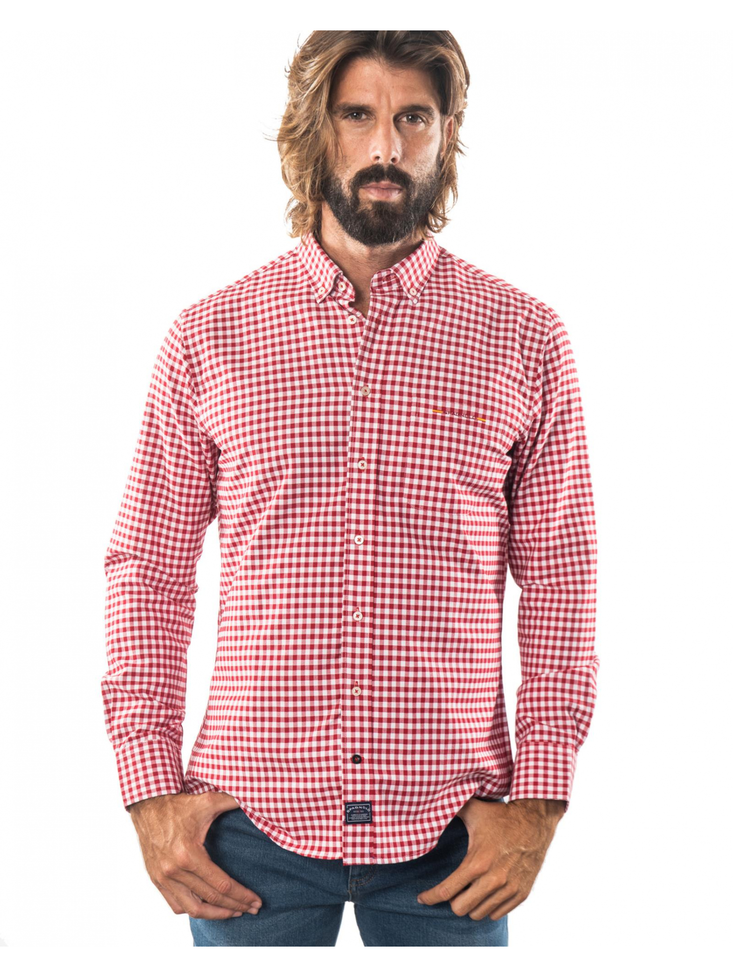 Spagnolo hombre cm c/boton bandera pop. 8068 rosa